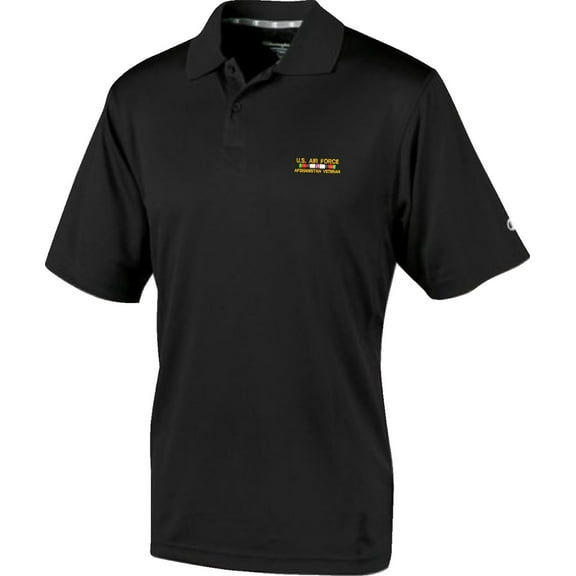 U.S. Air Force Afghanistan Medium Black Moisture Wicking Polo