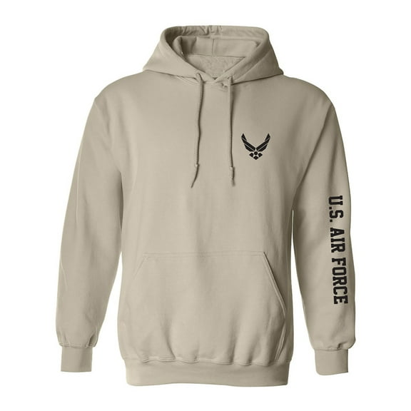 U.S. Air Force Black Sleeve Print Adult Hooded Sweatshirt