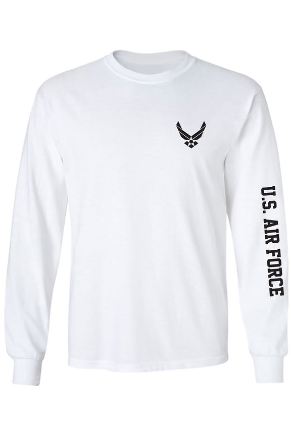U.S. Air Force Black Sleeve Print Adult Long Sleeve T-shirt