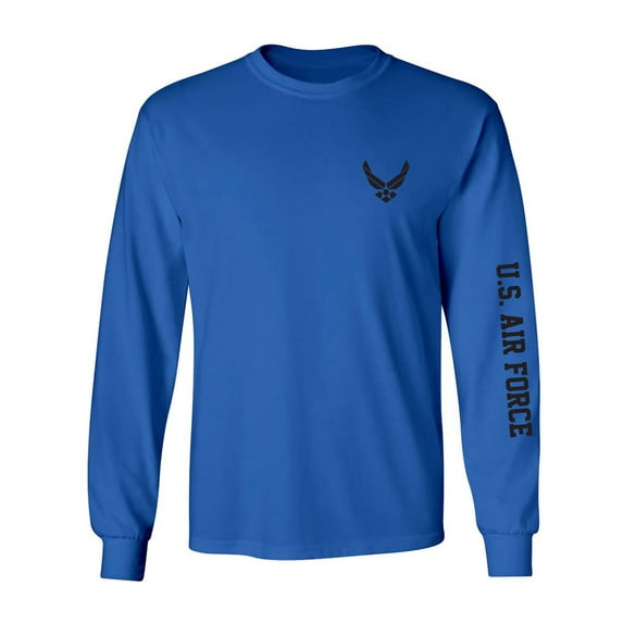 U.S. Air Force Black Sleeve Print Adult Long Sleeve T-shirt