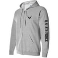 thumbnail image 1 of U.S. Air Force Black Sleeve Print Full-Zip Hooded Sweatshirt, 1 of 1