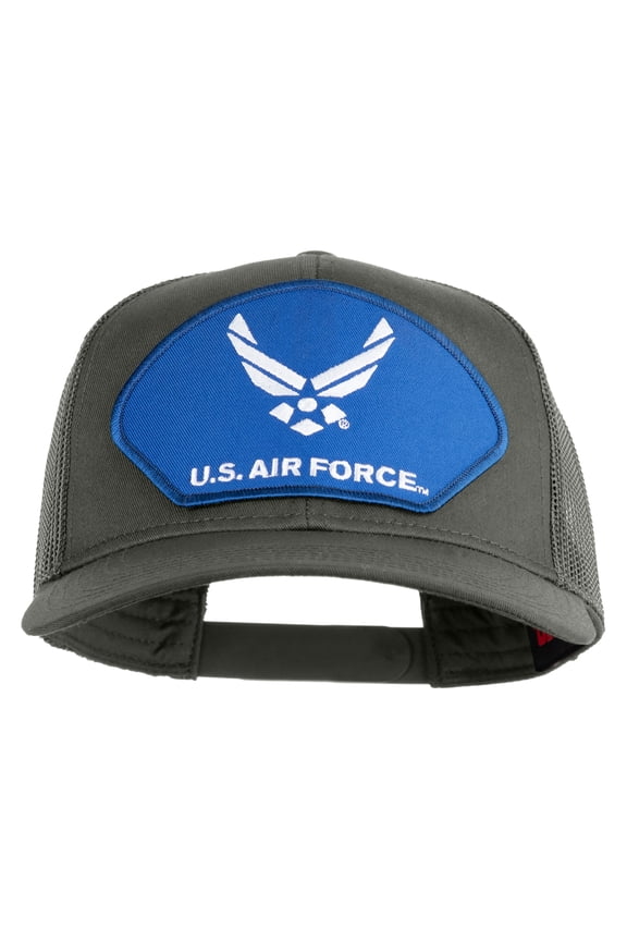 U.S. Air Force Blue Patched Solid Cotton Twill Mesh Prostyle Cap - Grey OSFM