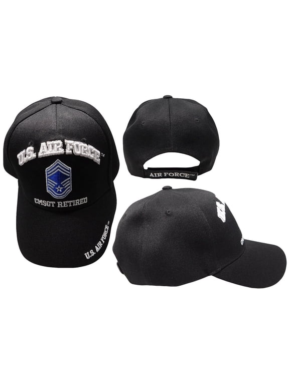 U.S. Air Force CMSGT Retired Black USAF Embroidered Ball Cap Hat (Licensed)