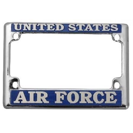 U.S. Air Force Chrome Motorcycle License Frame. Free Screw Caps Included