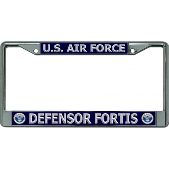 U.S. Air Force Defensor Fortis Chrome License Plate Frame