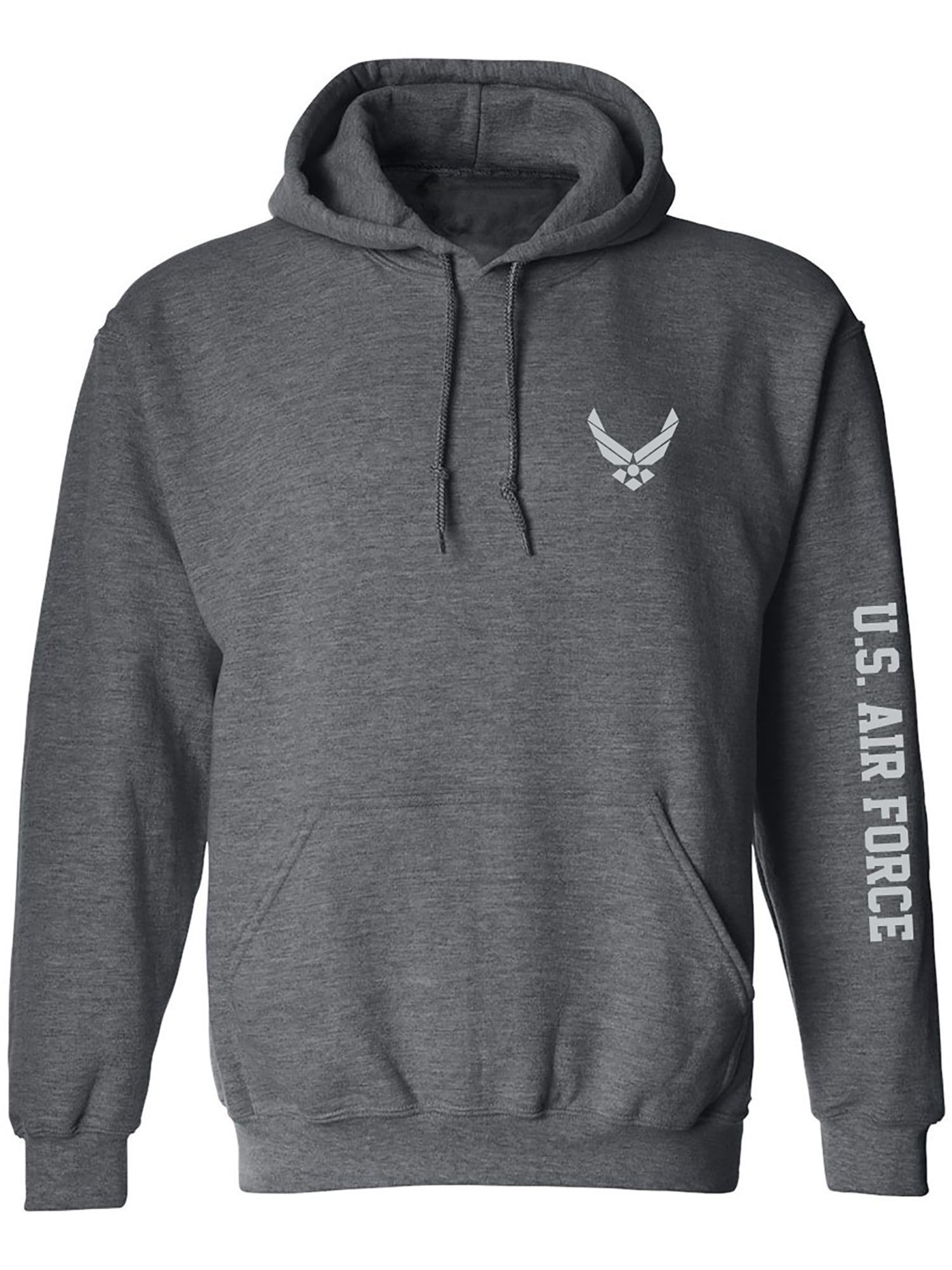 U.S. Air Force Grey Sleeve Print Adult Hooded Sweatshirt