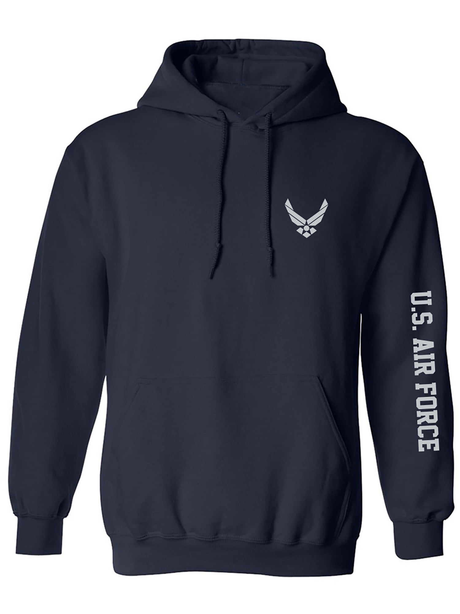 U.S. Air Force Grey Sleeve Print Adult Hooded Sweatshirt