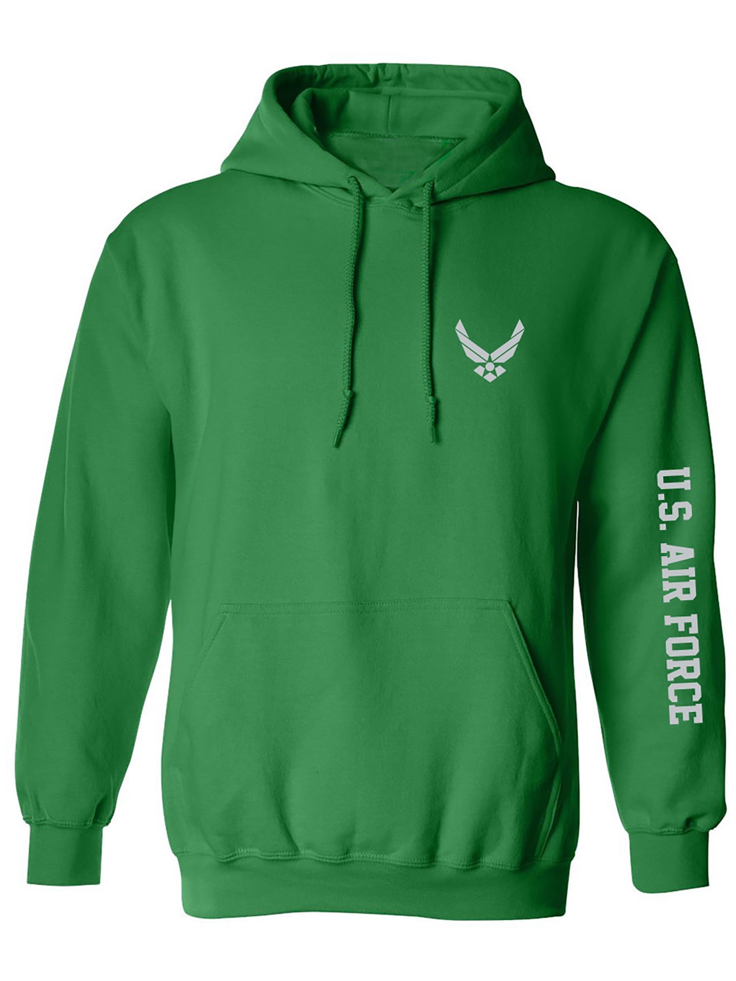 U.S. Air Force Grey Sleeve Print Adult Hooded Sweatshirt