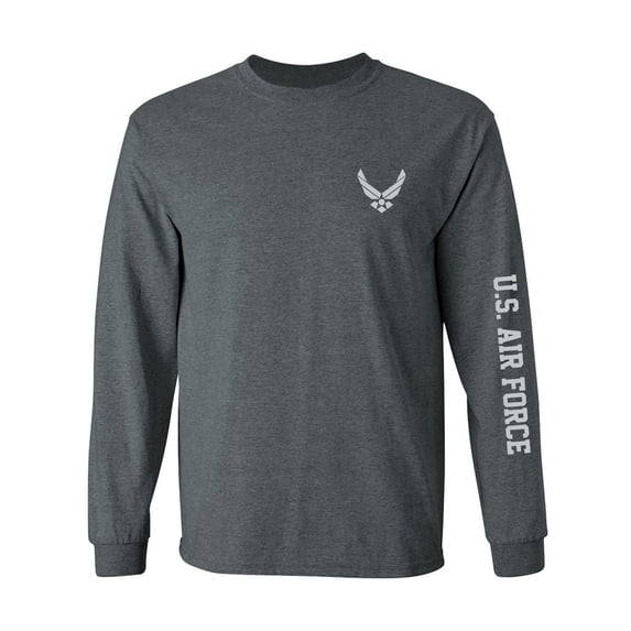 U.S. Air Force Grey Sleeve Print Adult Long Sleeve T-shirt