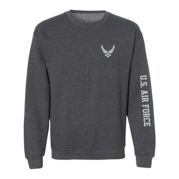 U.S. Air Force Grey Sleeve Print Crewneck Sweatshirt