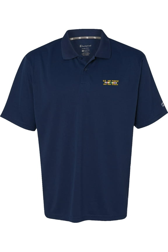 U.S. Air Force Gulf War Large Navy Blue Moisture Wicking Polo