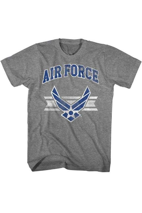 U.S. Air Force Logo and Lines Graphite Heather Adult T-Shirt