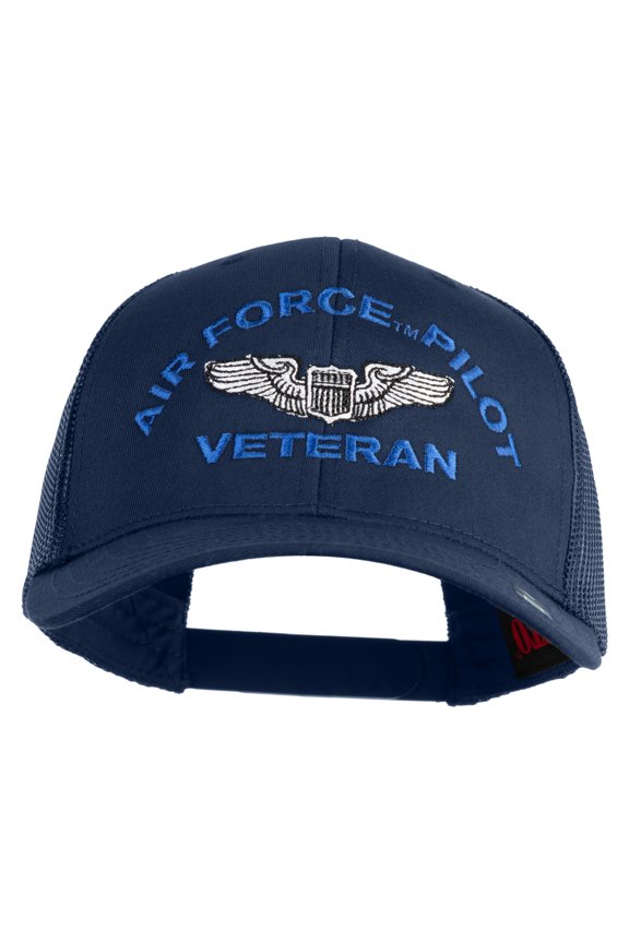U.S. Air Force Pilot Veteran Embroidered Cotton Mesh Cap - Navy OSFM