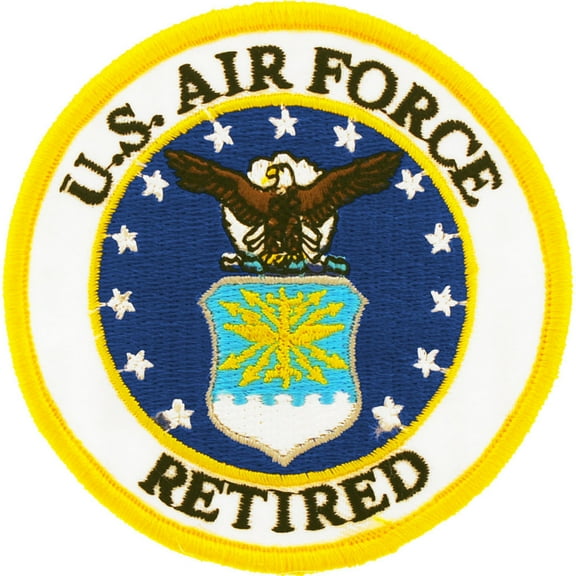 U.S. Air Force Retired Logo Patch Blue & White 3"