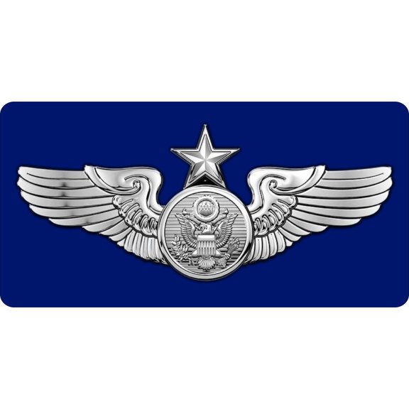 U.S. Air Force Senior Aircrew Chrome Wings Photo License Plate
