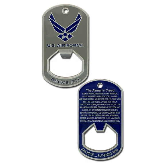 U.S. Air Force The Airman's Creed Bottle Opener Dog Tag