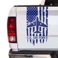 thumbnail image 1 of U.S. Air Force USAF Veteran Retired Distressed American USA US Flag Truck Tailgate Vinyl Decal Compatible with most Pickup Trucks Military Sticker US Army (11" x 20", Cobalt Blue), 1 of 8