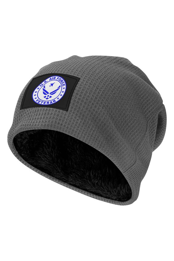 U.S. Air Force Veteran Unisex Knitted Beanie, Fleece-Lined Hood, Soft And Comfortable Adult Beanie For Autumn And Winter Skiing.