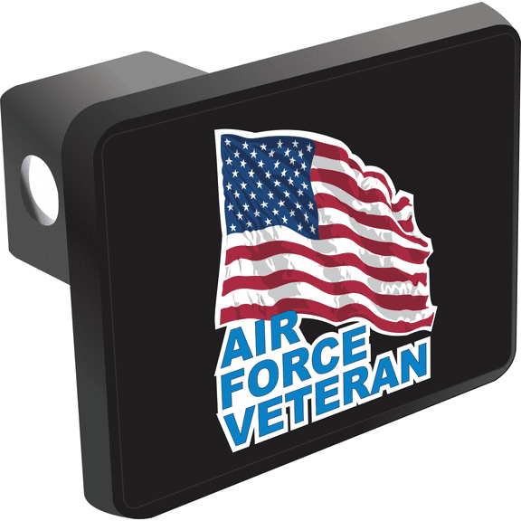 U.S. Air Force Veteran with American Flag Hitch Cover