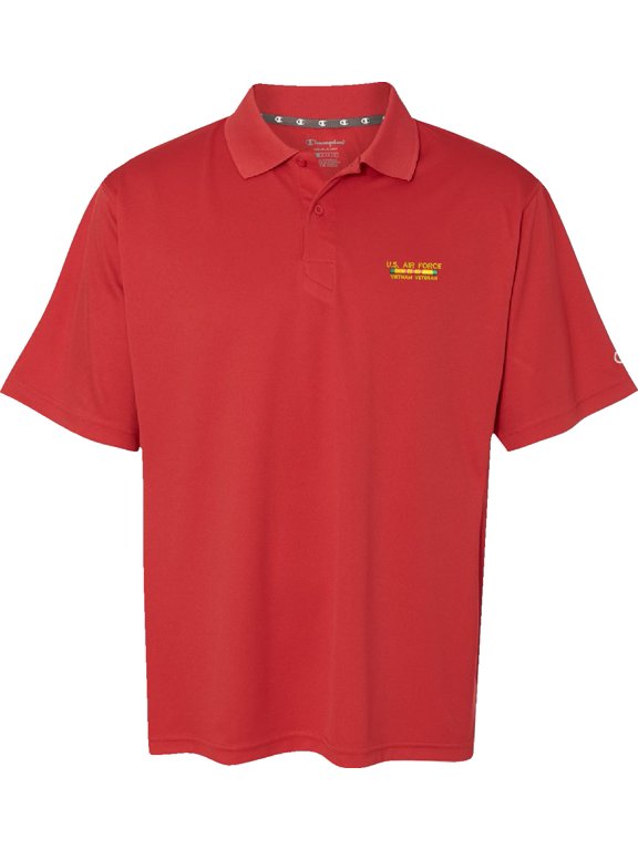 U.S. Air Force Vietnam Medium Scarlet Moisture Wicking Polo
