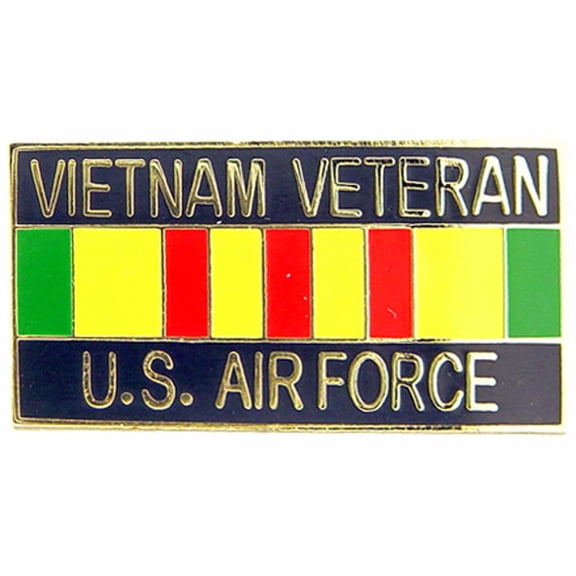Eagle Emblems P15629 Pin - Vietnam, USAF, Veteran Ribbon - 1.125 in.