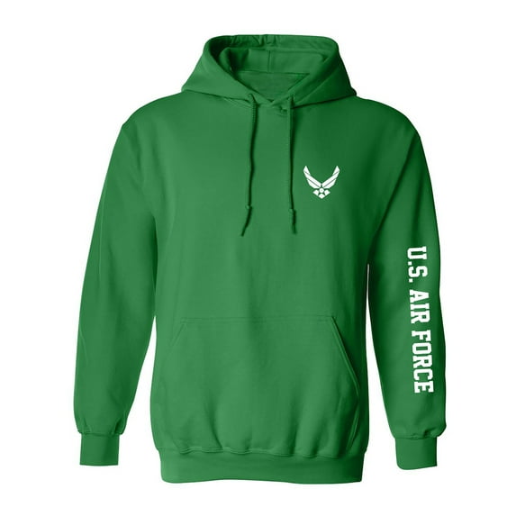 U.S. Air Force White Sleeve Print Adult Hooded Sweatshirt