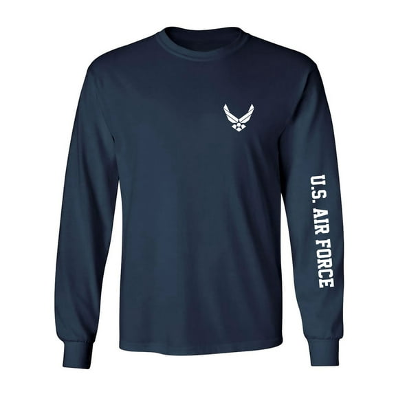 U.S. Air Force White Sleeve Print Adult Long Sleeve T-shirt