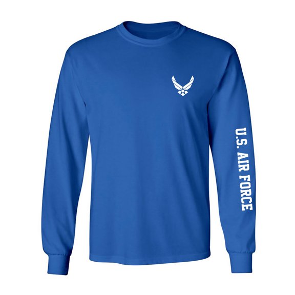 U.S. Air Force White Sleeve Print Adult Long Sleeve T-shirt