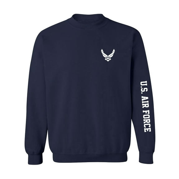 U.S. Air Force White Sleeve Print Crewneck Sweatshirt