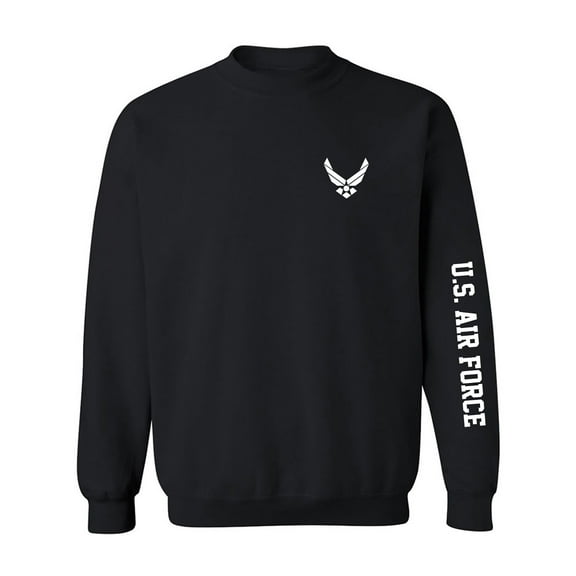 U.S. Air Force White Sleeve Print Crewneck Sweatshirt