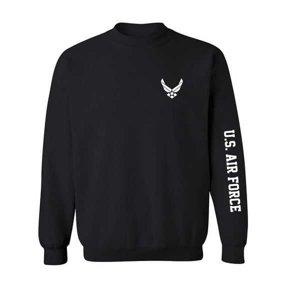 U.S. Air Force White Sleeve Print Crewneck Sweatshirt