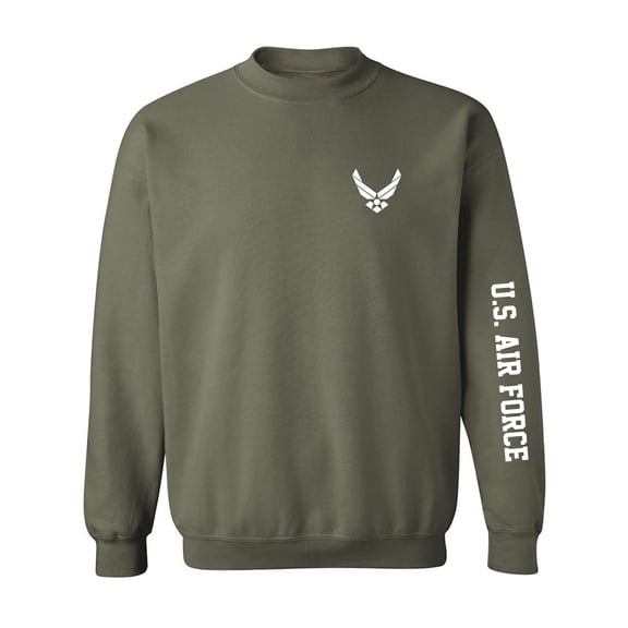 U.S. Air Force White Sleeve Print Crewneck Sweatshirt