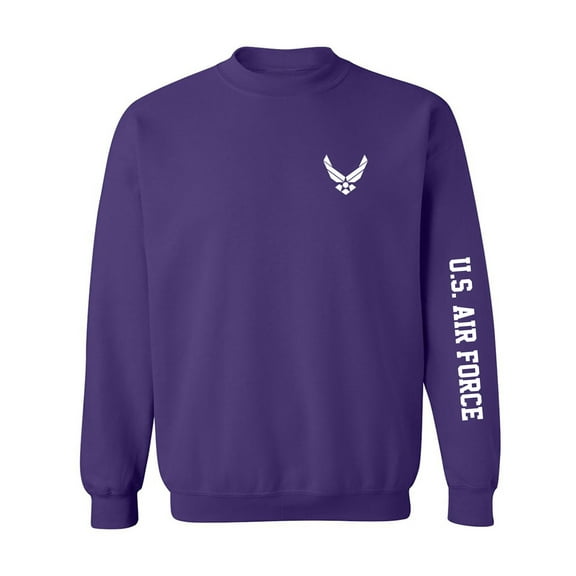 U.S. Air Force White Sleeve Print Crewneck Sweatshirt