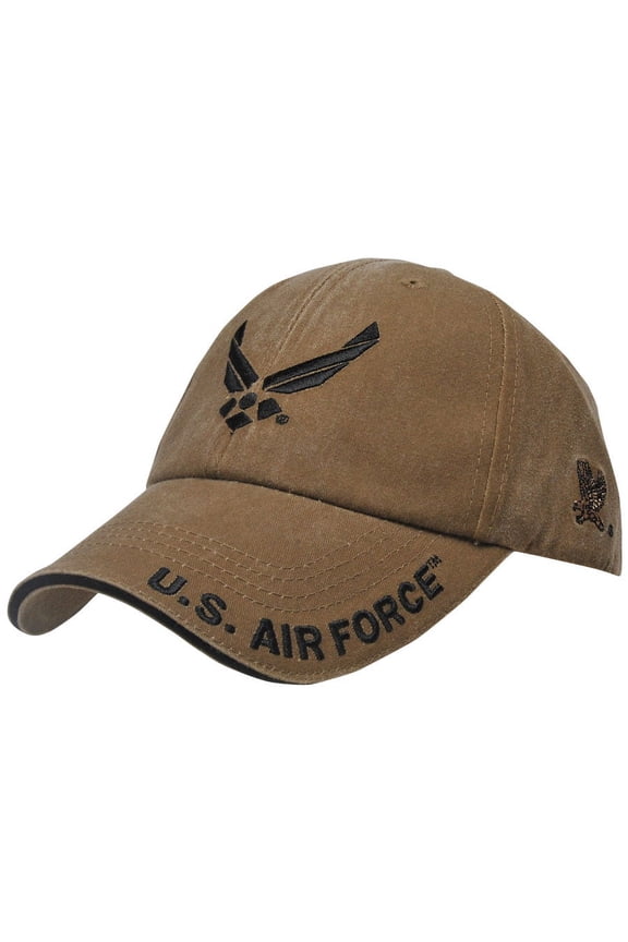 U.S. Air Force Wings Logo Washed Mens Cap Coyote Brown