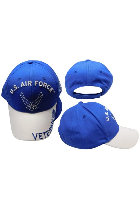 U.S. Air Force Wings Veteran Royal Blue & White Cap Hat Officially Licensed