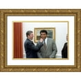 thumbnail image 1 of U.S. Archives 14x11 Gold Ornate Wood Framed with Double Matting Museum Art Print Titled - President Ronald Reagan Punching Muhammad Ali in The Oval Office, 1 of 4