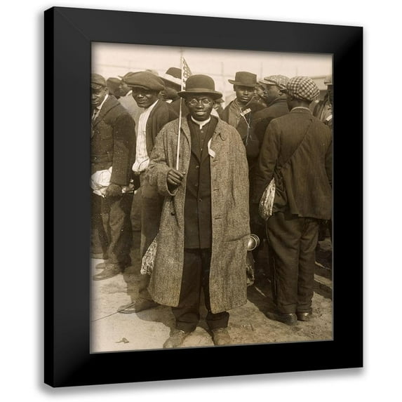 U.S. Archives 15x18 Black Modern Framed Museum Art Print Titled - WWI Shelton Smith Arrives at Camp Devens for Military Training