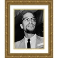 thumbnail image 1 of U.S. Archives 19x24 Gold Ornate Wood Framed with Double Matting Museum Art Print Titled - Malcolm X at Queens Court, 1 of 4