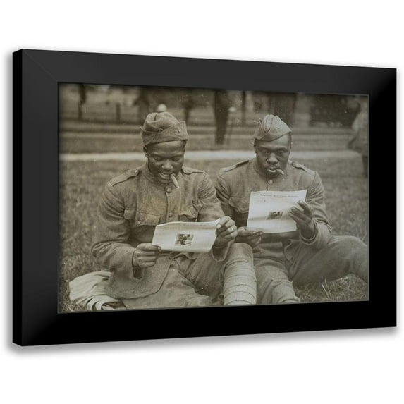 U.S. Archives 24x19 Black Modern Framed Museum Art Print Titled - WWI A sunny afternoon in Hyde Park-London-with London Bulletin of the American Red Cross for company