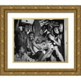 thumbnail image 1 of U.S. Archives 24x20 Gold Ornate Wood Framed with Double Matting Museum Art Print Titled - WWII men aboard the U.S.S. Ticonderoga hear the news of Japans surrender, 1 of 4