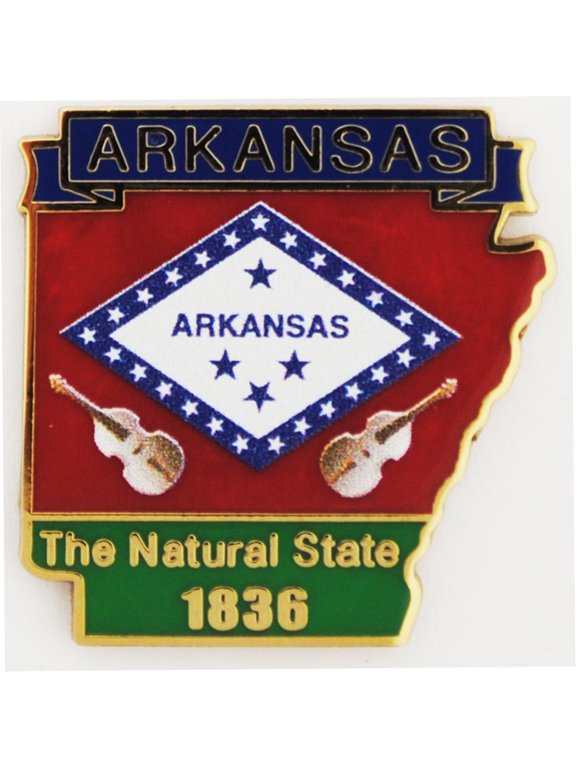 U.S. Arkansas The Natural State 1836 Map - Officially Licensed Originals, Enamel Lapel Pin - 1"