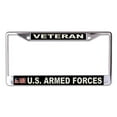 thumbnail image 1 of U.S. Armed Forces Veteran Chrome License Plate Frame, 1 of 1