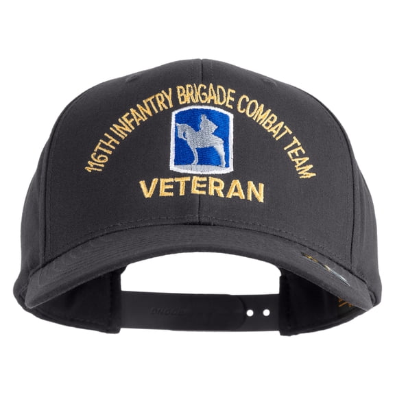 U.S. Army 116th Infantry Brigade Combat Team Embroidered Retro Cotton Blend Snapback Cap - Charcoal OSFM