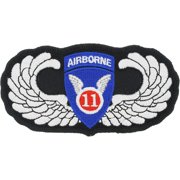 U.S. Army 11th Airborne Wing Patch Blue & White 3"