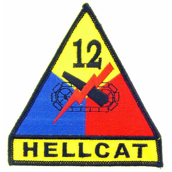 Eagle Emblems PM0692 Patch - Army, 12Th Armored Division - 2 Piece - 3.63 in. Wide