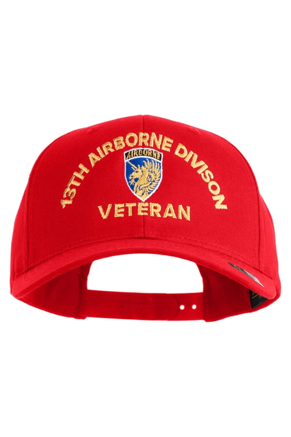 U.S. Army 13th Airborne Divison Embroidered Retro Cotton Blend Snapback Cap - Red OSFM