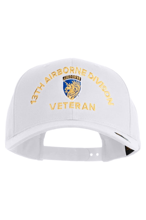 U.S. Army 13th Airborne Divison Embroidered Retro Cotton Blend Snapback Cap - White OSFM