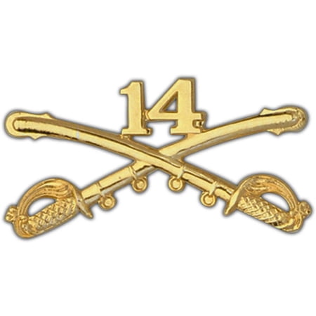 Eagle Emblems P16261 decal - Army, Cavalry Swords, 14th - 2.25 in.