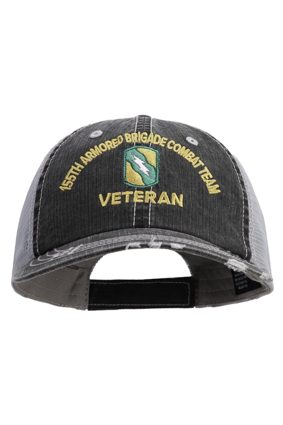 U.S. Army 155th Armored Brigade Combat Team Embroidered Low Profile Special Cotton Mesh Cap - Black OSFM