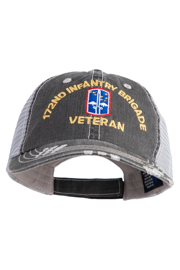 U.S. Army 172nd Infantry Brigade Embroidered Low Profile Special Cotton Mesh Cap - Black OSFM